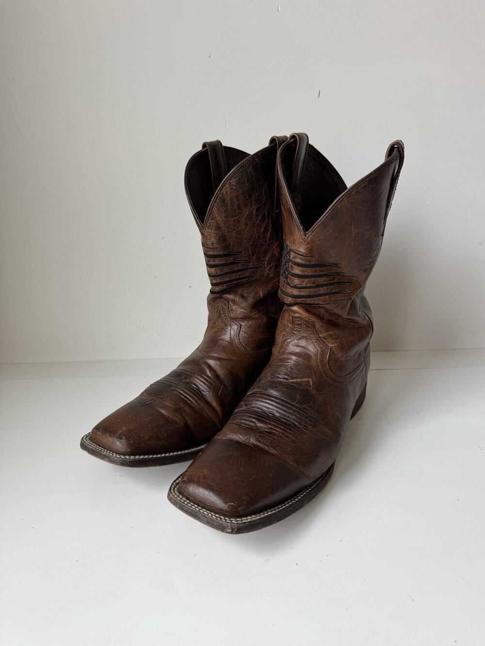 Ariat 13D Circuit Patriot Western Boot Full-Grain Leather American Flag Sq Toe